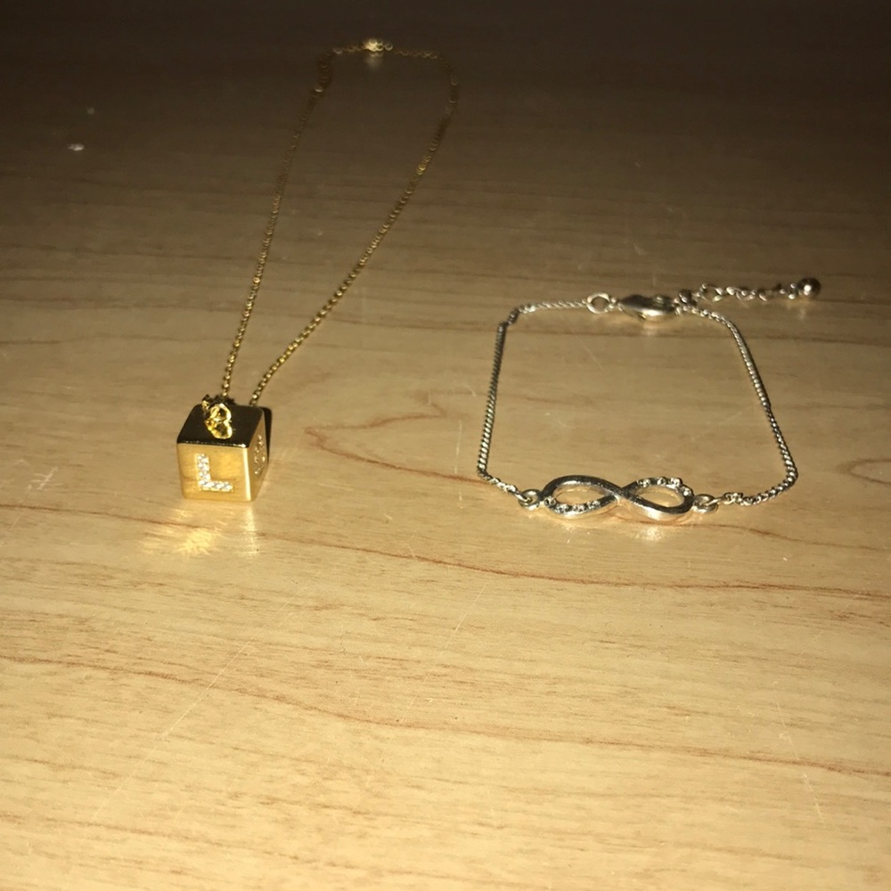 “Love” necklace and Infinity bracelet